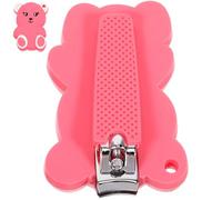 YARNOW Cortaúñas para Ñiño Diseño de Oso Rosa Acero al Carbono y Mango de Silicona Antideslizante Tamaño Pequeño Seguro para Recién Nacidos y Pequeños Herramienta de Cuidado de Uñas