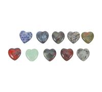 YARNOW Cristales Curativos en Forma de Corazón Natural de 10 Piezas para Equilibrar Chakras y Apoyar el Bienestar Emocional en Mujeres