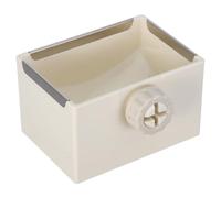 YARNOW Cuenco Compacto para Conejos y Hámsters, Cuenco Lavable de Plástico Blanco, Comedero Fijo para Chinchillas y Ratas, Accesorio Seguro para Alimentación Diaria de Mascotas Pequeñas