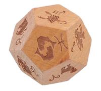 YARNOW Dados Poliédricos de Madera Marrón Diseño de Doce Signos Zodiacales, Resistentes al Óxido y Estables Juegos y Eventos