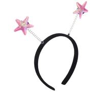 YARNOW Diadema Creativa con Diseño de Cinco Puntas para Fiesta de Verano Función de Resorte, Compatible con Varios Peinados, Hecha de Alambre de Hierro y Plástico Rosa