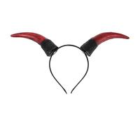 YARNOW Diadema de cuernos de toro - Diadema de cuernos de demonio - Aro para el cabello para fiesta de Halloween - Tocado festivo para mujeres y hombres, accesorios para disfraces de, rojo