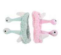 YARNOW Diademas de Maquillaje para Mujeres Diseño de Caracol, Suaves y Antideslizantes, Hechas de Felpa, Ideales para Ducha y Cuidado Facial, Pack de 2 Unidades