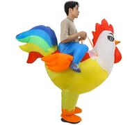 YARNOW Disfraz Inflable de Pollo Divertido para Adultos Material de Poliéster, Fácil de Poner Inflador Compacto para Fiestas y Carnavales