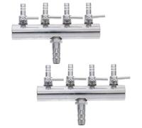 YARNOW Divisor de Válvula de Aire para Pecera 2 Piezas Colector Ajustable de Acero Inoxidable 8 a 4 Mm Distribuidor de Control de Flujo de Aire de Cuatro Vías en Acuarios