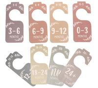 YARNOW Divisores de Armario para Ñiño de Madera, 8 Piezas, Separadores de Tallas de Ropa Doble Cara Coloridos Dibujos, Organizadores de Armario Infantil para Ropa de 24 Meses, Prácticos