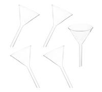 YARNOW Embudo Triangular de Vidrio Sólido de 60 Mm, Juego de 5 Piezas para Laboratorio Químico, Embudo de Alimentación Reutilizable y Lavable, Herramienta para Experimentos Científicos