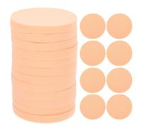 YARNOW Esponjas de Maquillaje Redondas, Discos Desmaquillantes de Látex y Algodón 24 Piezas Color Caqui, para Desmaquillar el Rostro, para Mujer