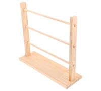 YARNOW Estante de Cintas de Pastelería de Madera Natural, Organizador de Cintas Washi de 3 Niveles, Soporte para Colgar Pulseras, Exhibidor Elegante para Manualidades y Tienda