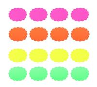 YARNOW Etiquetas de Precios Fluorescentes Adhesivas 40 Piezas en Papel Creativo Diseño Explosión en 4 Colores para Tiendas y Supermercados, Señalización Promocional Fácil de Escribir