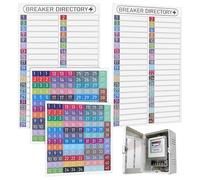 YARNOW Etiquetas Impermeables para Caja de Interruptores, Pegatinas Numeradas Pvc Resistentes para Paneles Eléctricos, 2 Juegos de 2 Hojas para Mantenimiento Industrial y Gestión