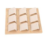 YARNOW Expositor de Joyas Organizador de Pendientes 9 Posiciones para Orejas de Bambú y Hierro Beige Soporte para Guardar y Mostrar Joyería en Tiendas o Fotografía