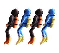 YARNOW Figuras de Buzo de Resina para Decoración de Acuario y Paisaje Submarino Modelo Miniatura en Azul y Marrón Set de 4 Piezas Juguete para Escenas Oceánicas y Juegos de Acción