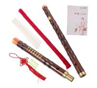 YARNOW Flauta de Bambú para Estudiantes E Tono, Instrumento Tradicional Chino de Madera Marrón Oscuro, Flauta Introductoria Portátil para Adultos, Adecuado para Practicar Música