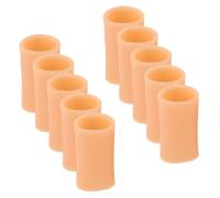 YARNOW Fundas para Dedos de Silicona Antidesgaste Protectores Tubulares para Dedos Talla Única Color Piel 5 Pares 10 Unidades Protección para Escribir y Uso Diario