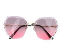 YARNOW Gafas de Sol sin Montura con Cristales Brillantes para Mujer Diseño Creativo y Ligero Protección Uv Accesorio de Moda para Fiestas y Uso Diario
