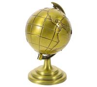 YARNOW Globo Terráqueo Pequeño de Metal Función Giratoria, Mini Adorno Vintage para Decoración de Mesa en Oficina o Sala de Estar, Objeto Decorativo Artístico
