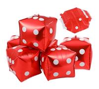 YARNOW Globos de Aluminio Resistentes y No se Desvanecen 10 en Color Rojo de Forma de Dados y Ideales para Decoración de Fiestas Temáticas y Noches de Juego para Decoración Fiestas