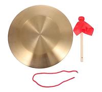 YARNOW Gong Chino de Mano con Martillo 22 Cm, Instrumento de Percusión Tradicional de Cobre, Platillo para Inauguración y Educación Musical, Sonido Fuerte y Vibrante Estilo Aleatorio