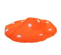 YARNOW Gorro de seta moteada - Gorro de seta naranja y blanco para cosplay navideño - Tocado de tela suave para fiestas de disfraces de cuentos de hadas