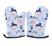 YARNOW Guantes para Horno Microondas 2 Piezas Engrosados Aislamiento Térmico Resistentes al Calor para Cocinar, Hornear y Barbacoa, Manoplas de Cocina para Hogar Seguro