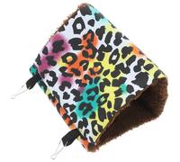 YARNOW Hamaca de Invierno para Pájaros Pequeña Estampado de Leopardo, Nido Colgante Cálido y Cómodo para Periquitos y Loros, Accesorio Resistente para Jaulas de Pájaros Pequeños