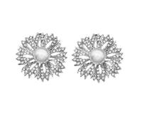 YARNOW Hebillas de Zapatos Desmontables para Mujer Par de Accesorios Decorativos Perlas y Pedrería Diseño Redondo de Aleación para Decoración de Zapatos de Novia y Fiesta