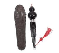YARNOW Hulusi Tradicional c Tono, Instrumento De Viento De Resina Abs y Cuproníquel, Flauta De Cucurbitáceas Para Adultos y Niños, Incluye Estuche De Piel, Color Negro Boquilla Tonos Aleatorios