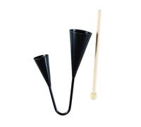 YARNOW Instrumento Agogo Bell Madera Percusión Doble Tono Para Niño Niña Juguete Educativo Musical Tradicional Pequeño Para Educación Temprana Negro