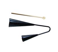 YARNOW Instrumento Musical Infantil Doble Campana Metálica Negra Agogó Tradicional Con Batidor De Madera Campana De Dos Tonos Para Niño Niña y Educación Temprana