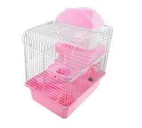 YARNOW Jaula del Castillo De Hámster Rata Jaula De Animales Hurón Comedero para Pájaros Jaulas Interiores para Conejillos De Indias Pequeña Jaula para Hámster Hamaca El Plastico Rosa