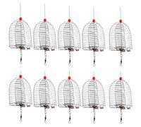 YARNOW Jaula para Señuelos de Pesca Grande de Acero Inoxidable 10 Piezas Ligeras y Portátiles Cesta Trampa Resistente para Cebos al Aire Libre Herramienta para Pesca