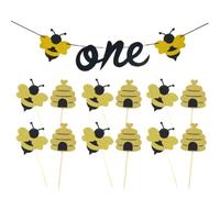 YARNOW Juego de 13 Adornos de Papel Color Amarillo Temática de Avispa para Decoración de Fiesta y Tartas en Bodas y Ocasiones Festivas