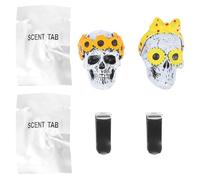 YARNOW Juego de 2 Clips para Ventilación de Coche Aroma, Decoración Interior Diseño de Cabeza de Fantasma en Resina Sintética para Oficina y Coche