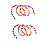 YARNOW Juego De 2 Piezas para Loros Columpio Arcoíris Colorido Juguete De Madera con Cuentas Escalera De Escalada Juguete De Ejercicio para Loros 100 Cm