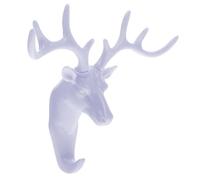 YARNOW Juego de 4 Ganchos de Almacenamiento de Pared sin Perforaciones, Autoadhesivos, Diseño Creativo Cabeza de Ciervo, Color Blanco, para Colgar Ropa y Organizar el Hogar