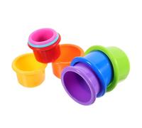 YARNOW Juego de 8 Tazas Apilables para Conejos Plástico Alimentario Seguro Color Transparente Juguete Interactivo para Esconder Comida y Estimular Mascotas Pequeñas Reutilizable