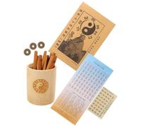 YARNOW Juego de Adivinación de Bambú con Palitos para Principiantes, Tamaño Compacto, Funcional para Tai Chi y Decoración del Hogar, Kit con 16 Varitas y Cubo de Bambú, Adecuado para Uso