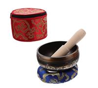 YARNOW Juego de Cuencos de Sonido para Meditación en Casa Mazo de Madera y Cojín de Tela, Set de 1 para Sanación y Sonido Claro en Yoga