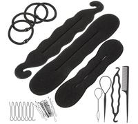 YARNOW Juego de Herramientas 79 Piezas para Peinar el Cabello Negro de Plástico Accesorio Fácil de Almacenar para Hacer Moños y Peinados DIY en Cenas o Salidas