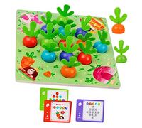 YARNOW Juego de Memoria de Madera para Niños de 2 a 4 Juguete Educativo Juego de Coordinación Mano- Actividad para Juguete de de Zanahorias