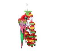 YARNOW Juguete Loro Manzana Juguete leñoso jueguetes Accesorios para pájaros Juguetes Juguete mordedura de Loro Juguete para morder Mascotas Rey Suministros de Mascotas Bambú