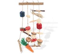 YARNOW Juguete Masticable para Hámster y Chinchilla Set Colgante Maíz Madera de Manzano y Bolas de Mimbre Accesorios Seguros y Naturales para Roer Entretenimiento Color Aleatorio