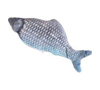 YARNOW Juguete Recargable por USB de Pez Saltarín, Felpa Azul, para Gatos | Movimiento Eléctrico, Batería de Litio, Estimula Curiosidad, para Gatos y Gatitos Pequeños, Estilo Crucian