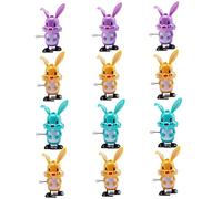 YARNOW Juguetes de Cuerda de Pascua para Niños 12 Piezas Conejo Divertido Portátil de Fiesta Juguetes de Conejo Saltarín para Fiestas de Pascua