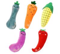 YARNOW Juguetes de Peluche para Gatos en Forma de Verduras Relleno de Hierba Gatera, 5 Piezas para Estimular Instinto Natural y Cuidado Dental en Mascotas