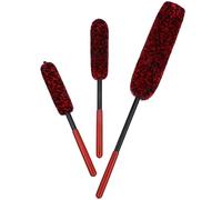 YARNOW Kit de 3 Cepillos Limpiadores de Neumáticos Cabezal Flexible para Limpieza de Ruedas de Coche, Cerdas de Lana y Mango de Plástico Resistente