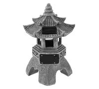 YARNOW Lámpara De Torre De Piedra Solar Estilo Asiático Escultura De Resina para Decoración De Jardín Patio y Parque Lámpara De Farol Japonés para Exteriores