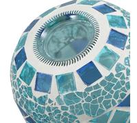 YARNOW Lámpara Solar Decorativa para Jardín Luz LED para Césped Exterior Color Azul Transparente Diseño Mosaico Iluminación Ambiental para Patio