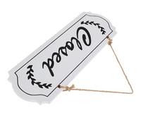 YARNOW Letrero de Madera Blanco Señal Elegante para Puerta de Negocio Cuerda de Yute Colgante Abierto y Cerrado para Ambiente Minimalista en Alojamientos y Exteriores